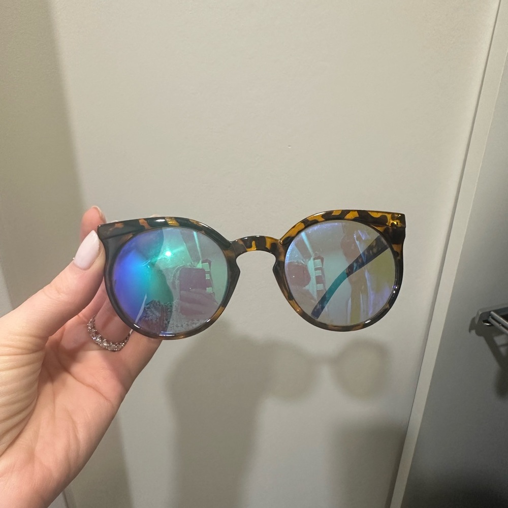 Quay Australia Tortoise Shell Sunglasses with Blue Lenses